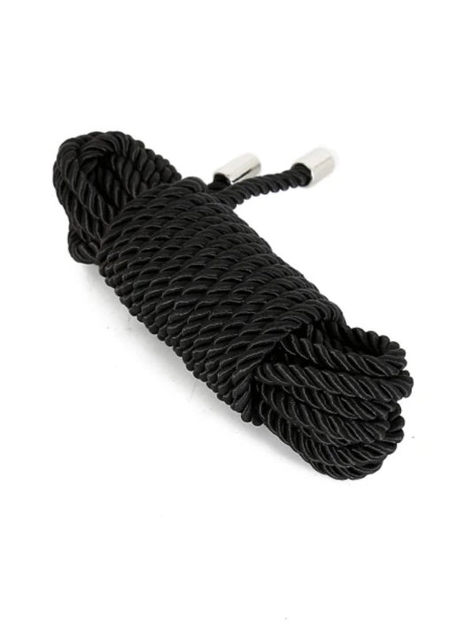 Poison Rose Fetish Satin 5 Metre Bondage Rope Black