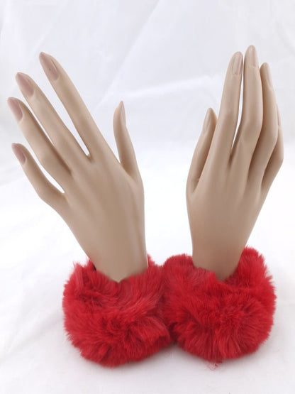 Poison Rose Fluffy Metal Hand Cuffs Red 4