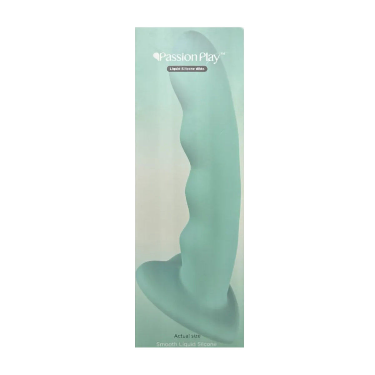 Passion Play 8.2 Inch Wavy Dildo Blue in retail packaging