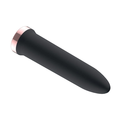 Black bullet vibrator with rose gold coloured base