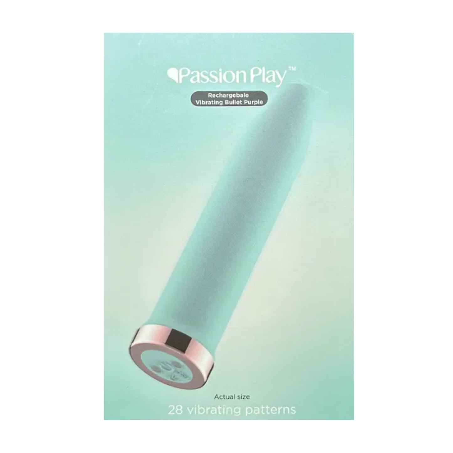Passion Play Bullet Vibrator Blue in retail packaging