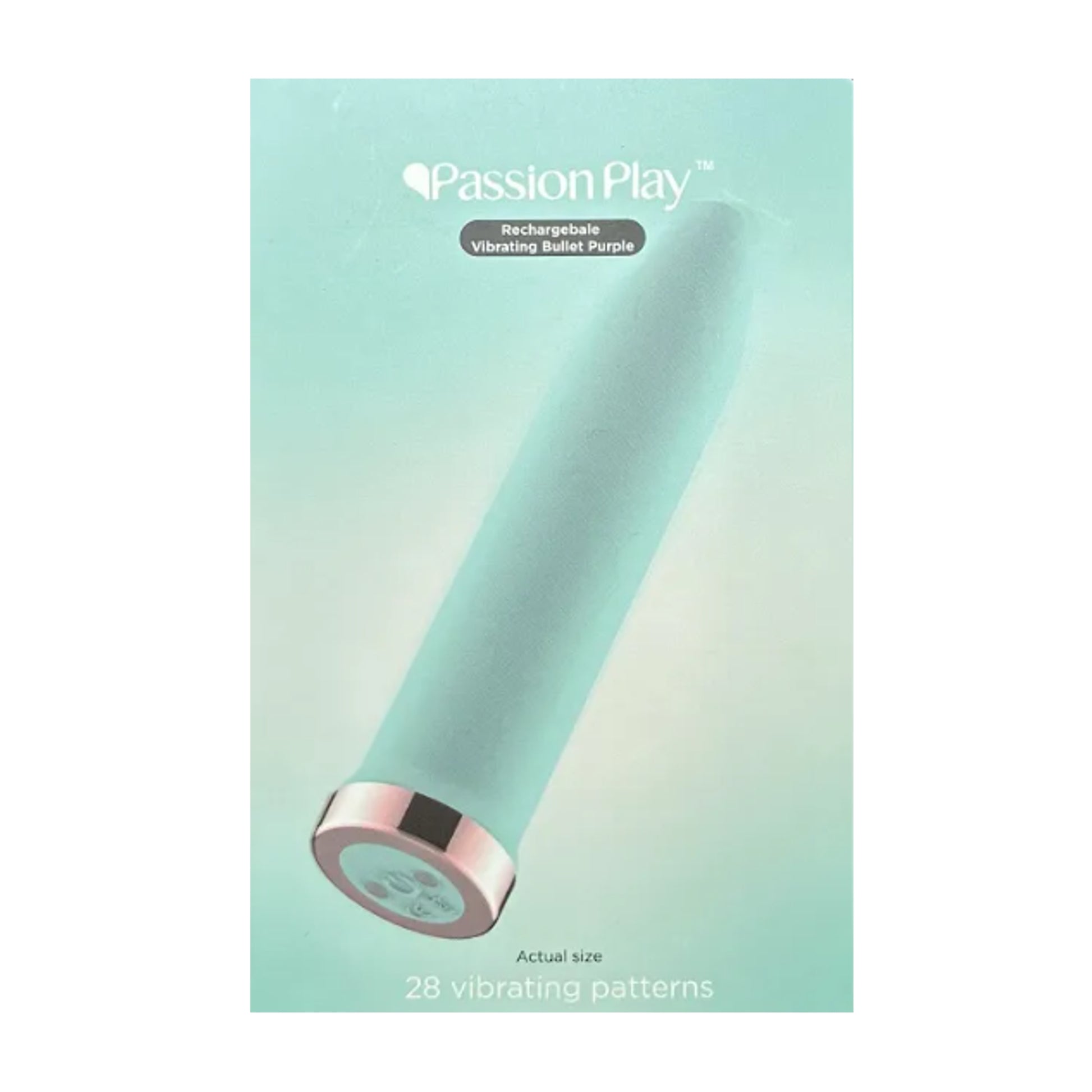 Passion Play Bullet Vibrator Blue in retail packaging