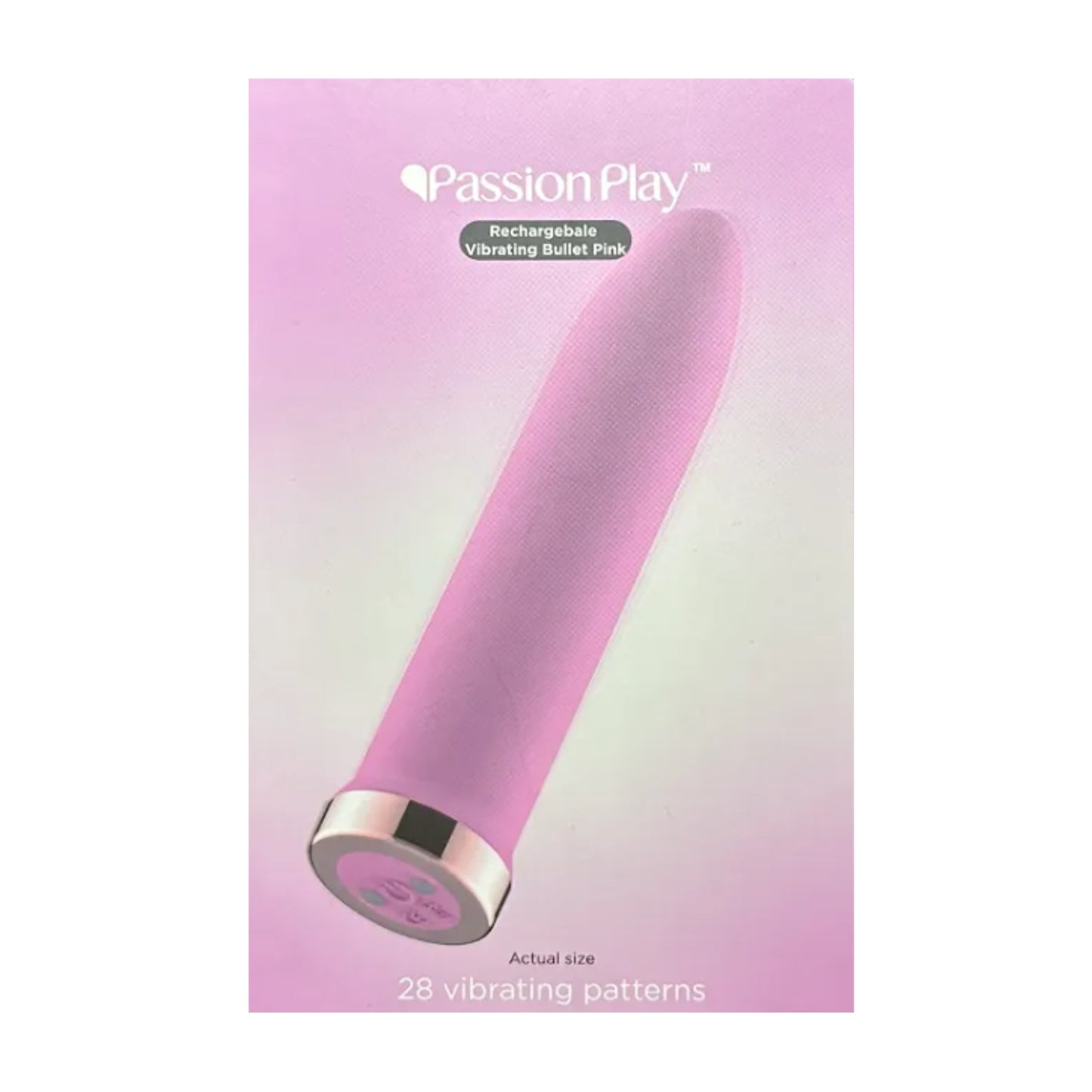 Passion Play Bullet Vibrator Pink in retail packaging