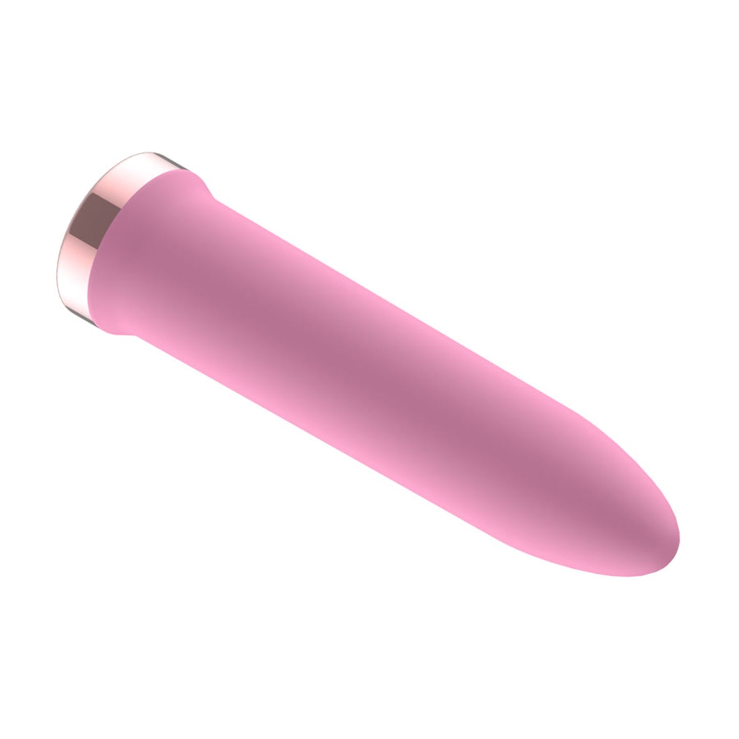 Pink bullet vibrator with rose gold coloured base