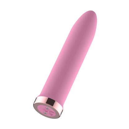Angled pink bullet vibrator showing base controls