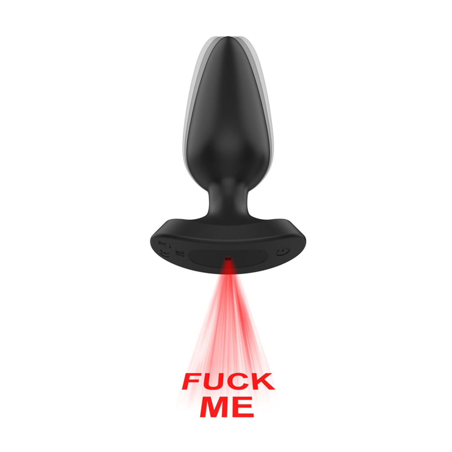 Black vibrating anal plug with wide flared base
