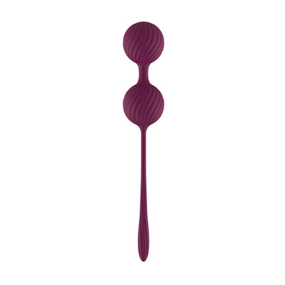 Ribbed dual Kegel exercise balls shown from reverse angle