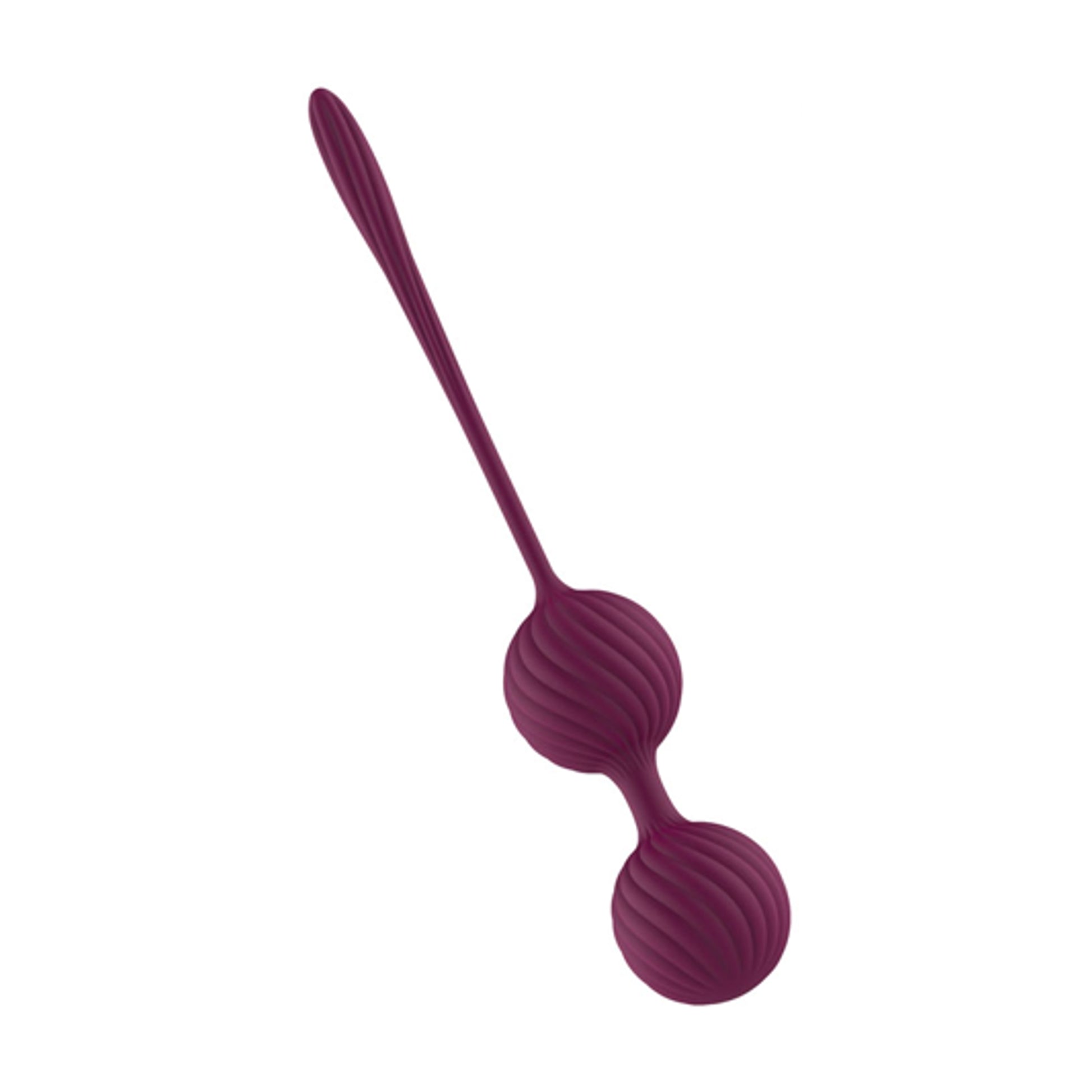 Purple pelvic floor trainer showing dual-ball design
