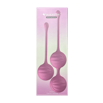 Passion Play Kegel Ball Set Exercise Trainer Pink in retail packaging