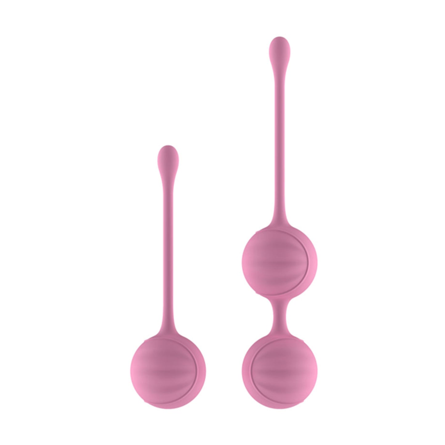 Pink single and dual Kegel ball exercise trainers