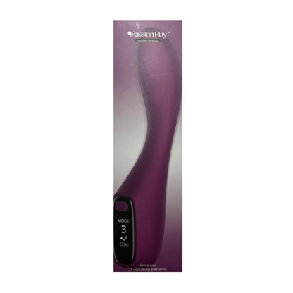 Passion Play LED G-Spot Vibrator Purple in retail packaging