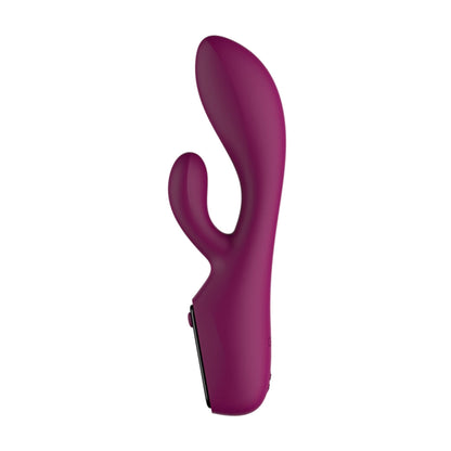 Side view showing curved shaft and clitoral stimulator
