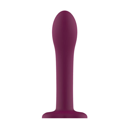 Front view showing rounded tip and smooth silicone shaft