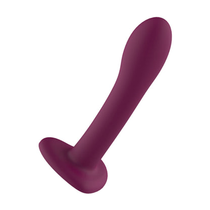 Purple silicone dildo with smooth shaft and wide flared base