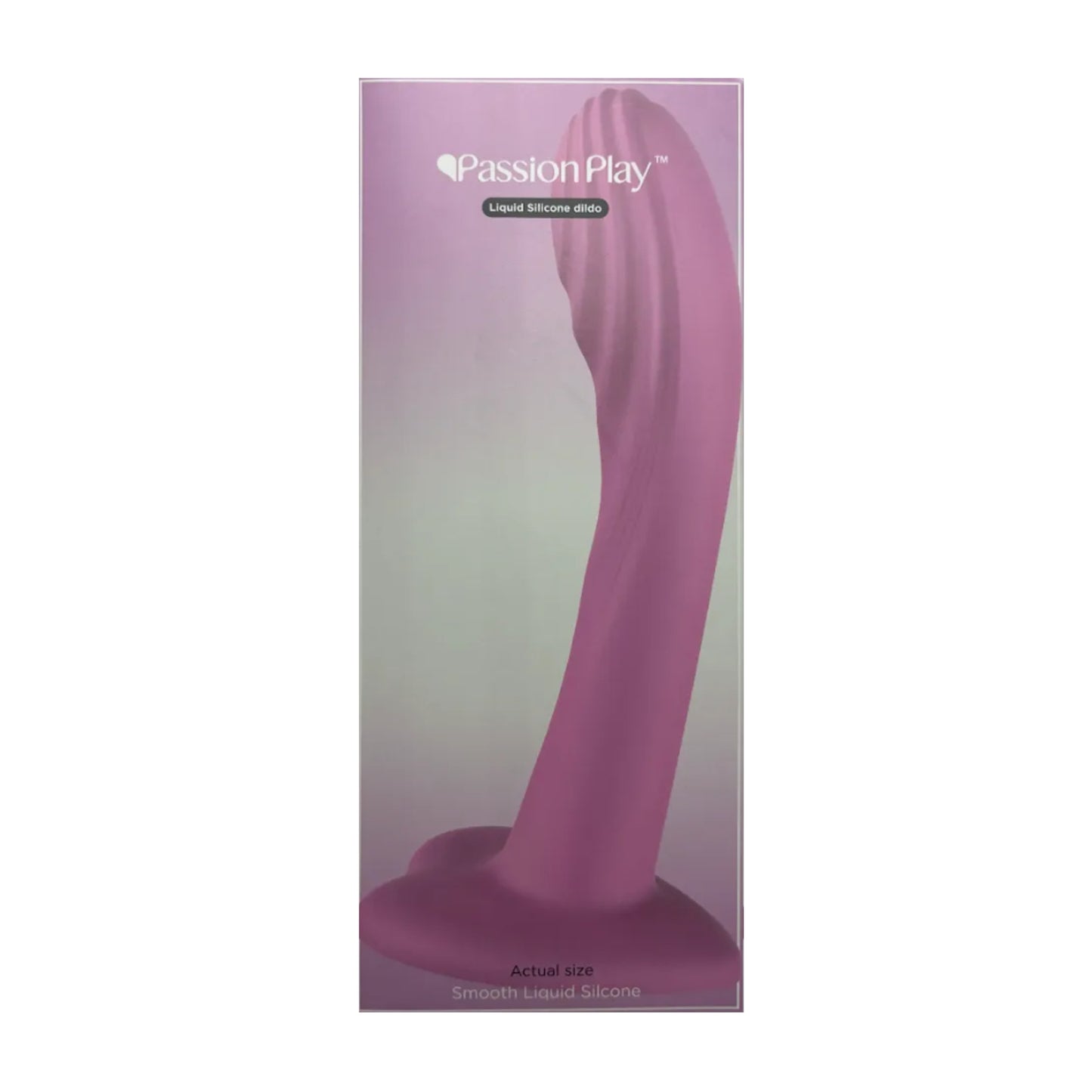 Passion Play 7.1 Inch Liquid Silicone Textured Dildo Pink in retail packaging