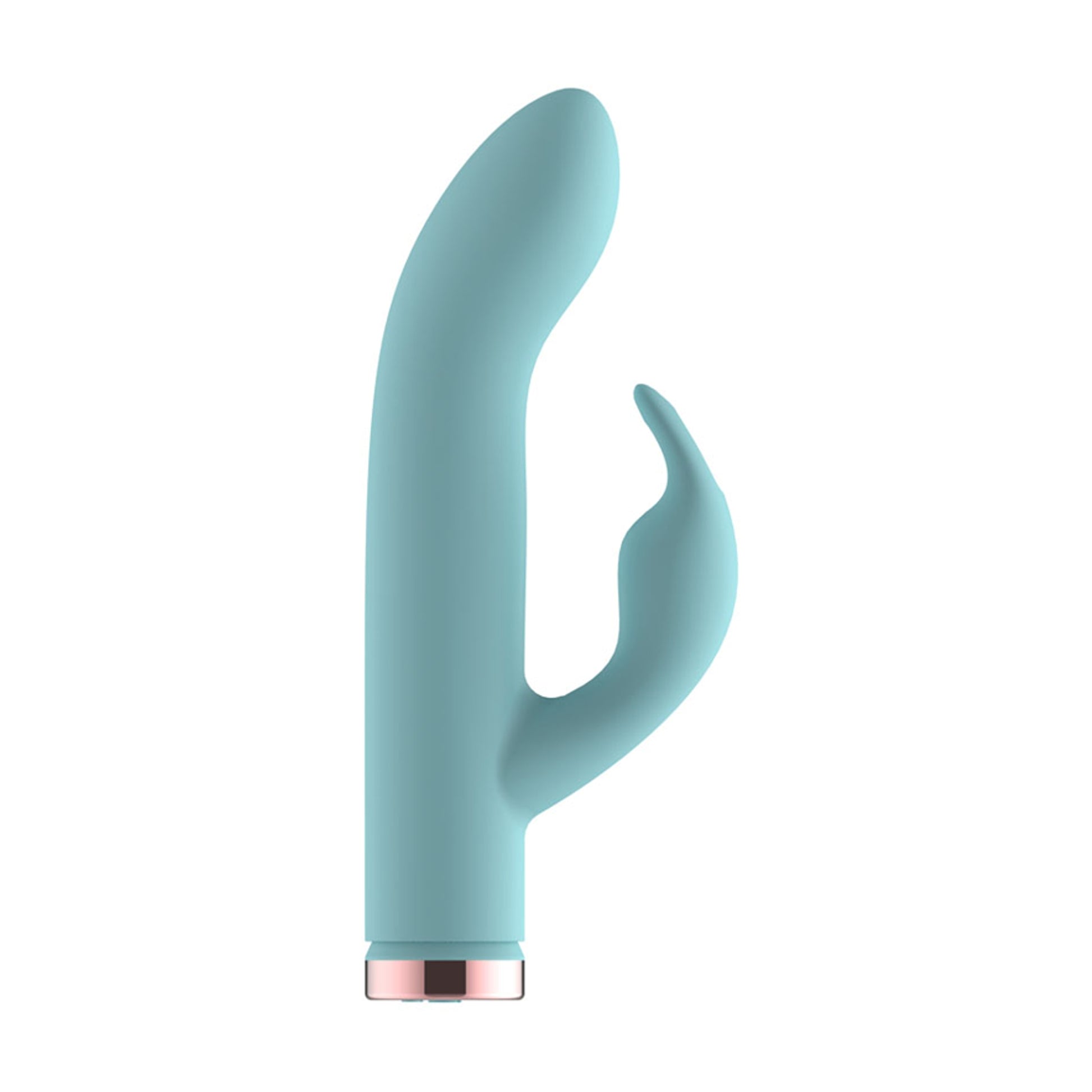 Mini rabbit vibrator side view showing smooth silicone body