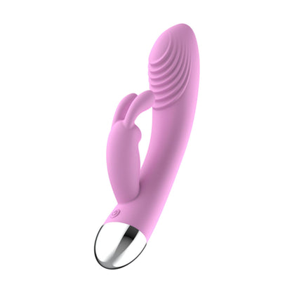Angled view showing textured tip and dual stimulation design
