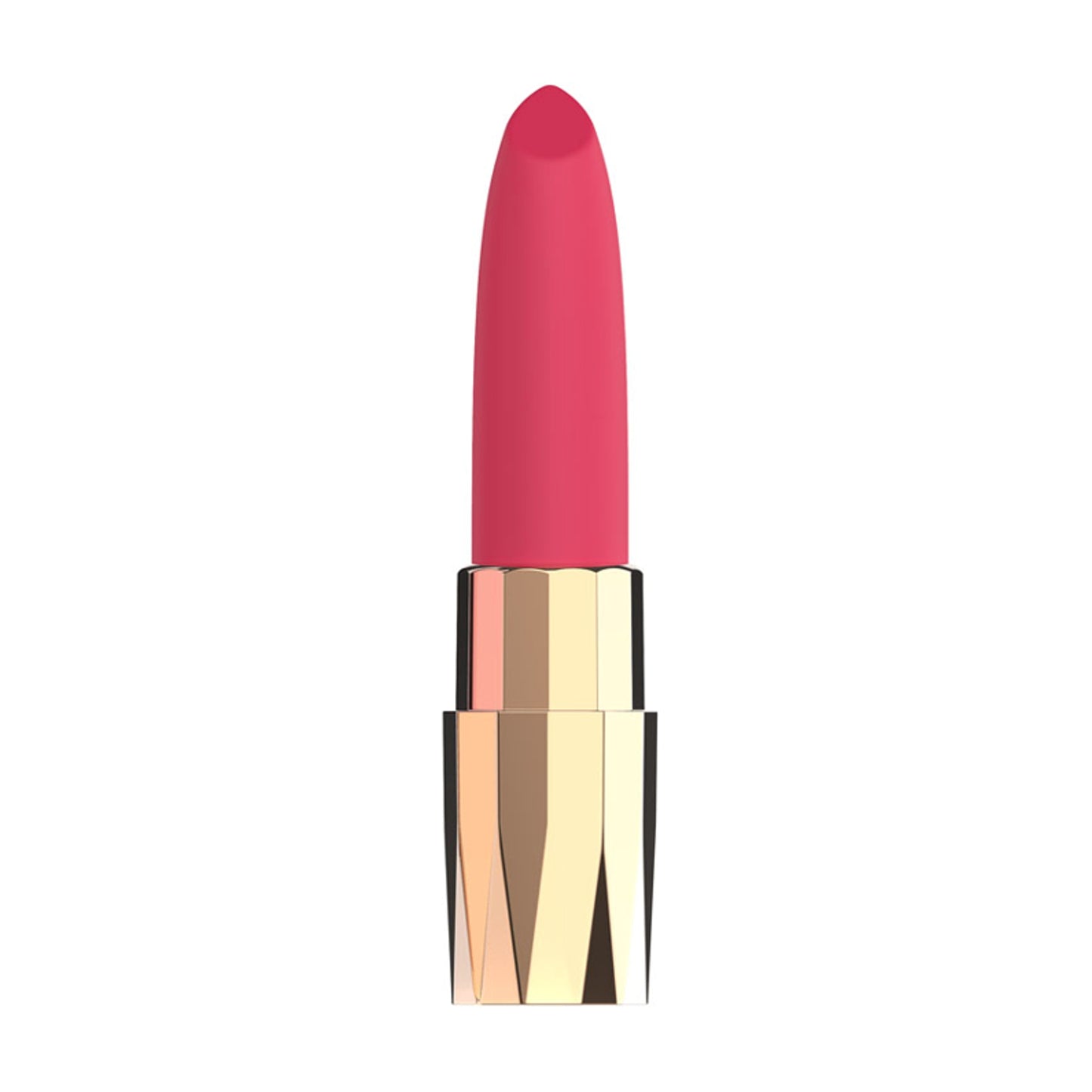 Pink and gold lipstick bullet vibrator with silicone tip