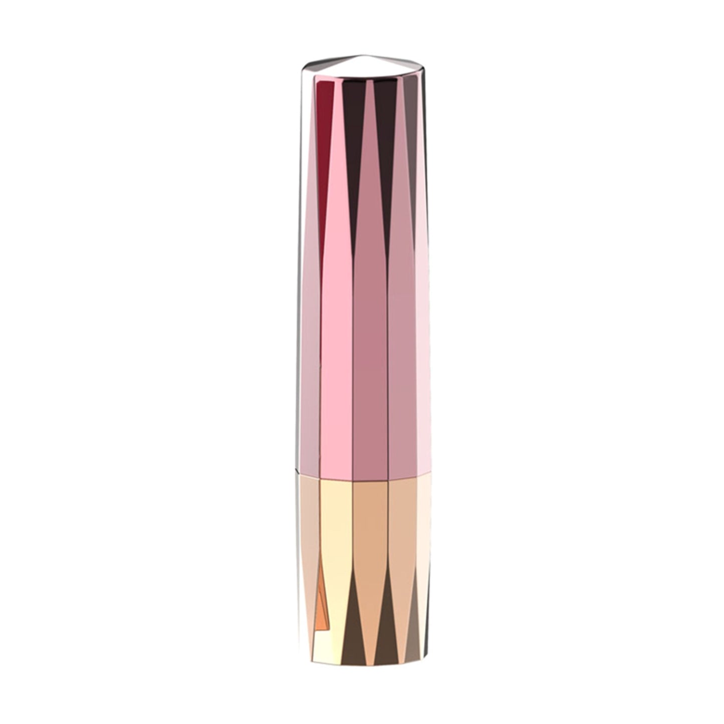 Closed lipstick bullet vibrator with faceted metallic casing