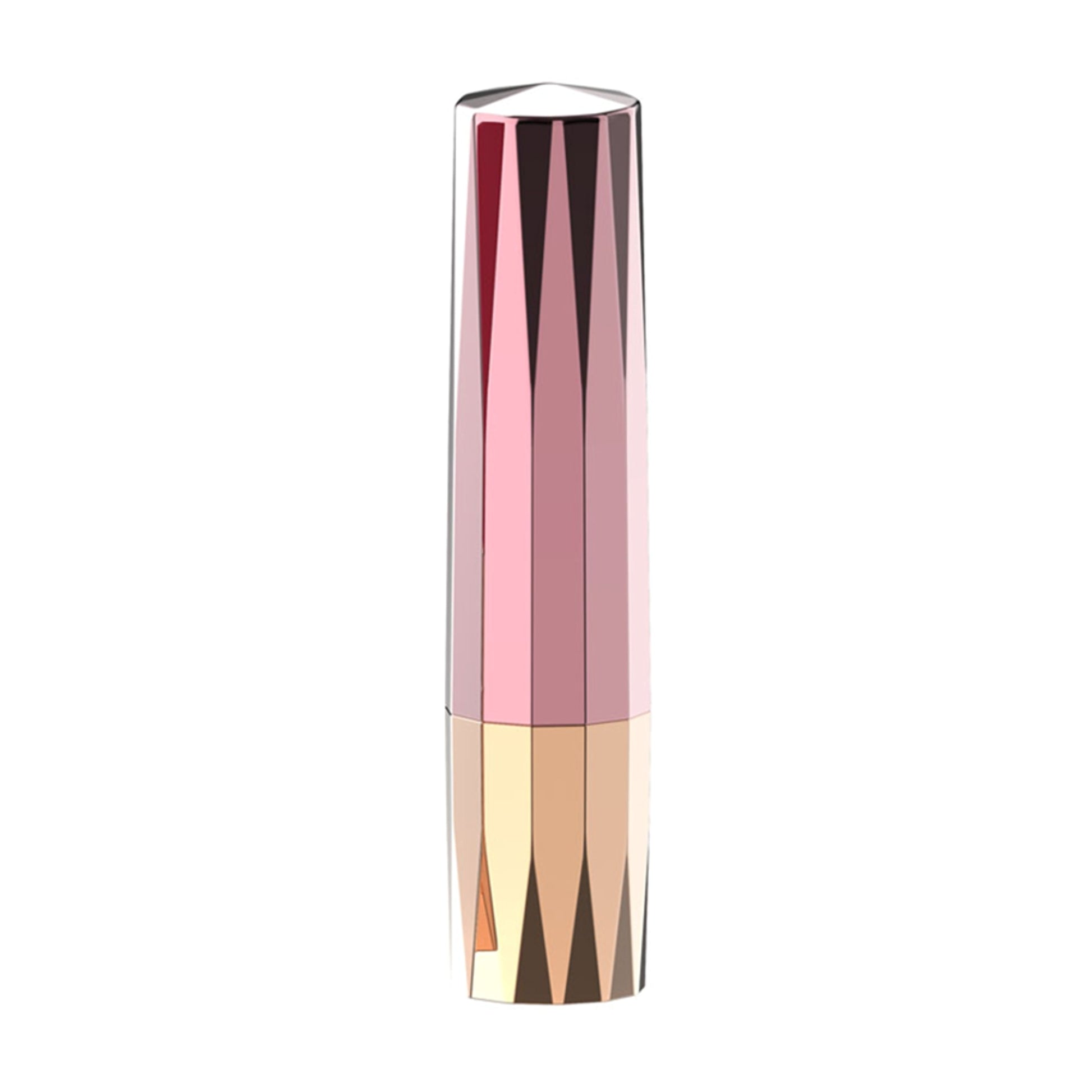 Closed lipstick bullet vibrator with faceted metallic casing
