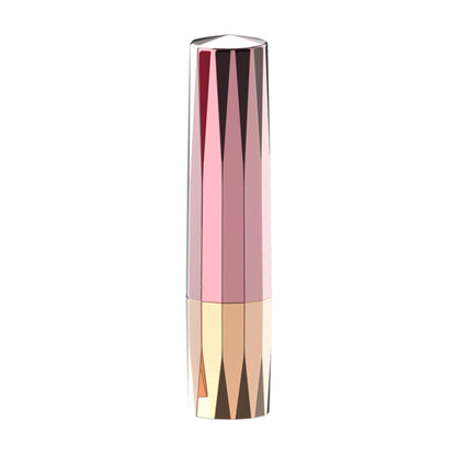 Closed lipstick bullet vibrator with faceted metallic casing