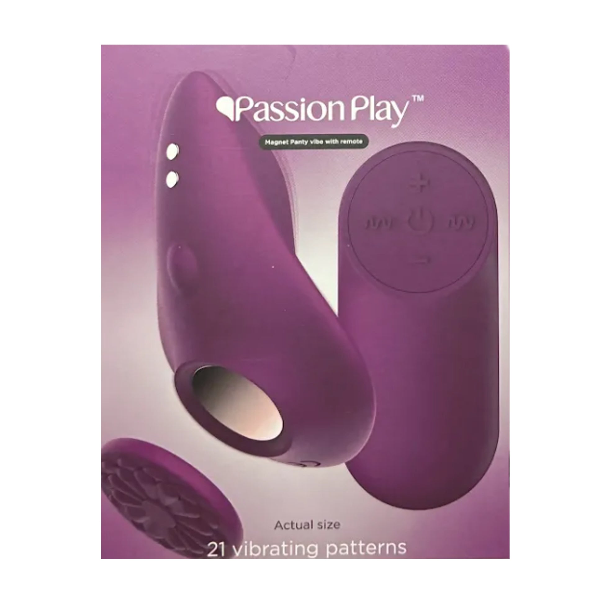 Passion Play Remote Control Panty Vibrator in retail packaging