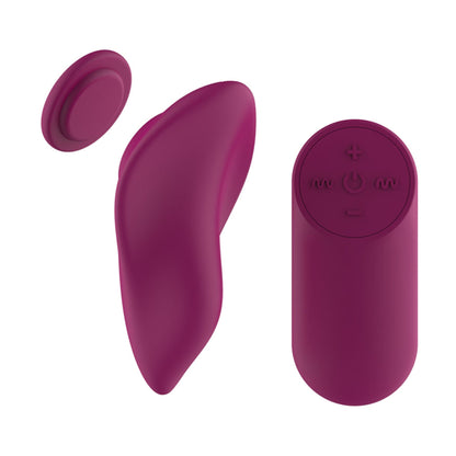 Side view of curved panty vibrator and magnetic disc