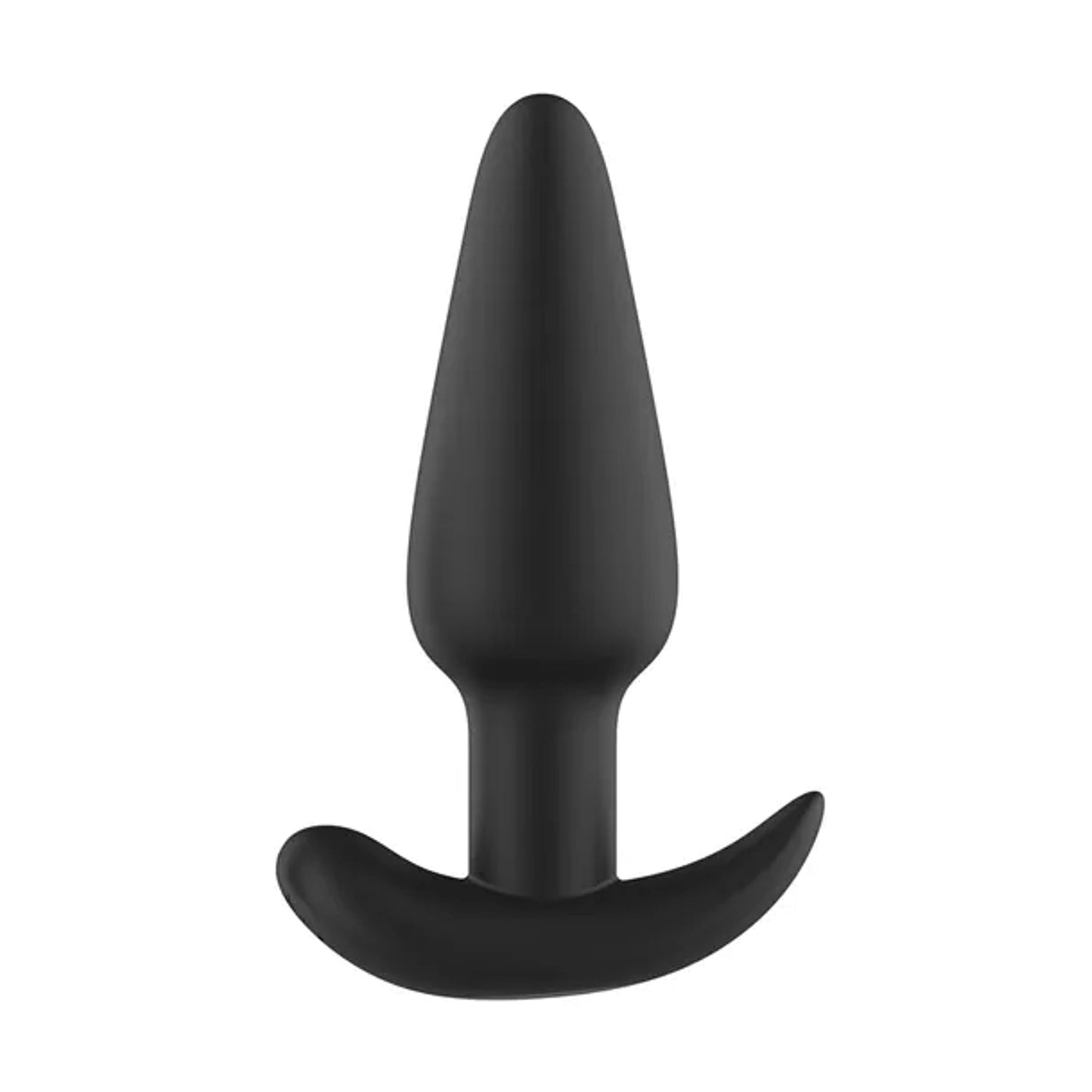 Black vibrating anal plug with tapered insertable shape