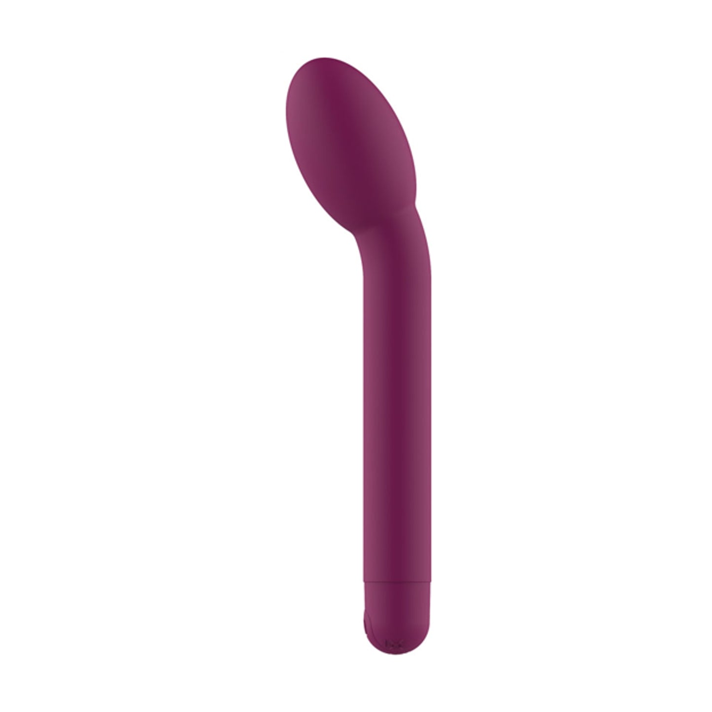 Side view showing curved neck and broad stimulation head