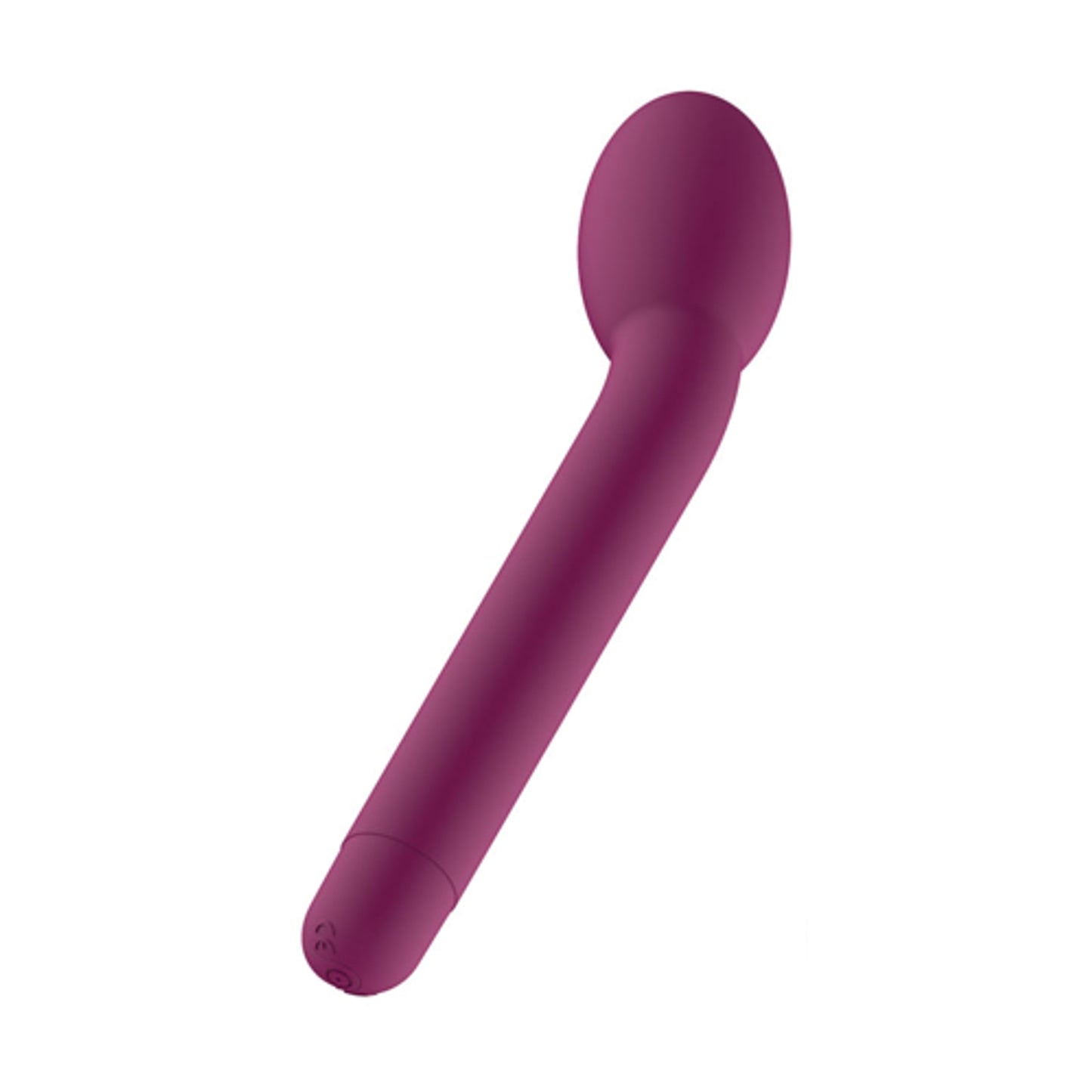 Angled rear view showing smooth purple silicone finish