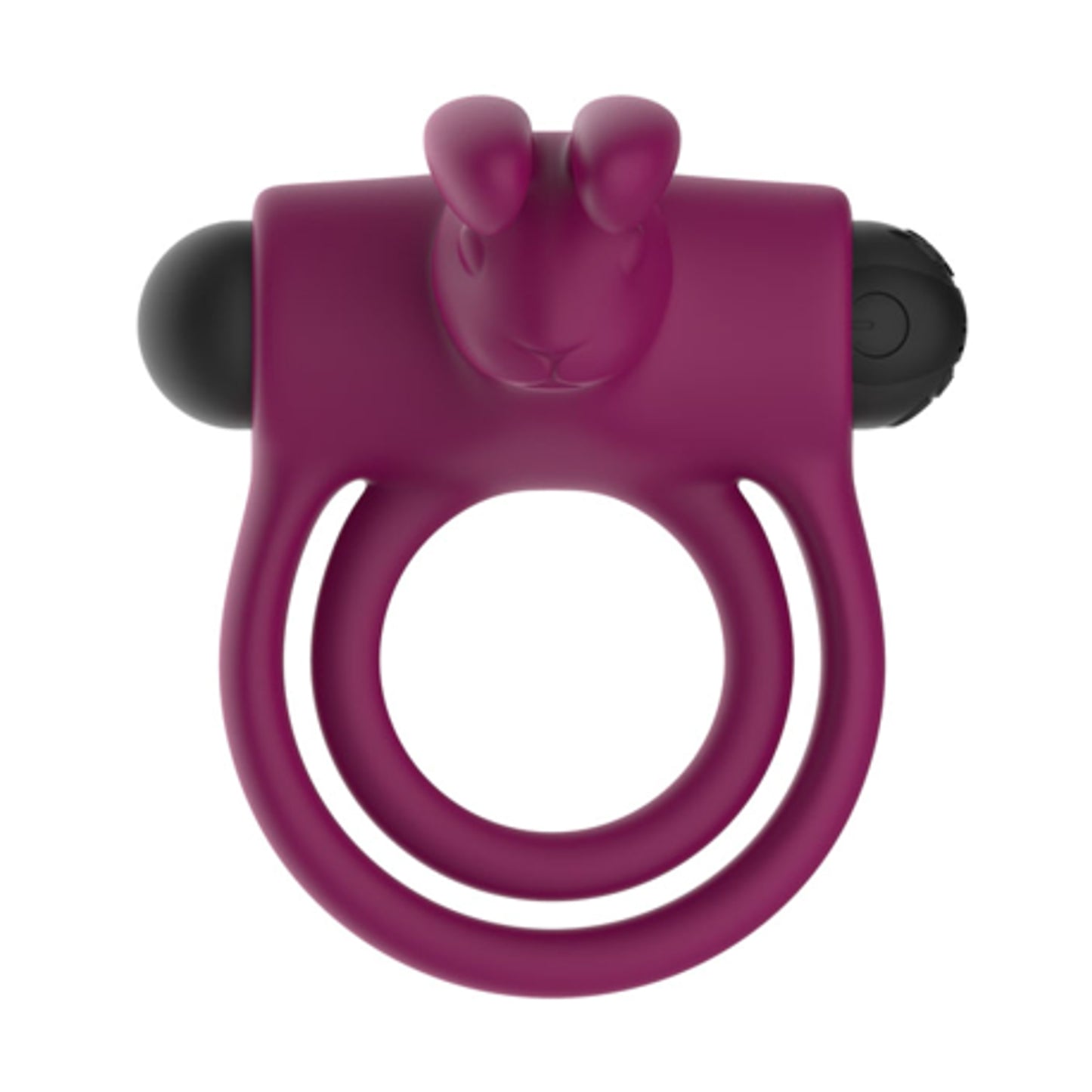 Front view showing rabbit stimulator and two silicone rings