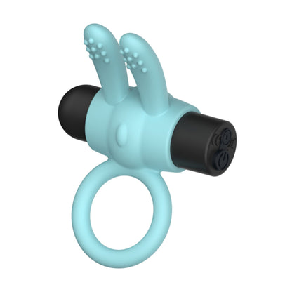 Angled view showing textured rabbit ear clitoral stimulator