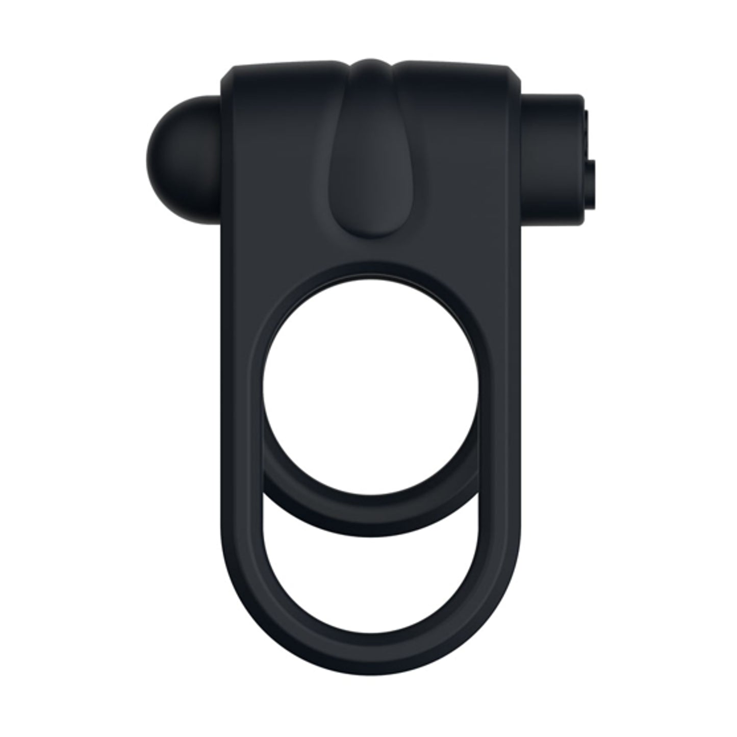 Front view showing black silicone dual ring design