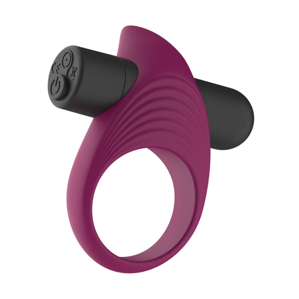 Side angle showing textured silicone and control button