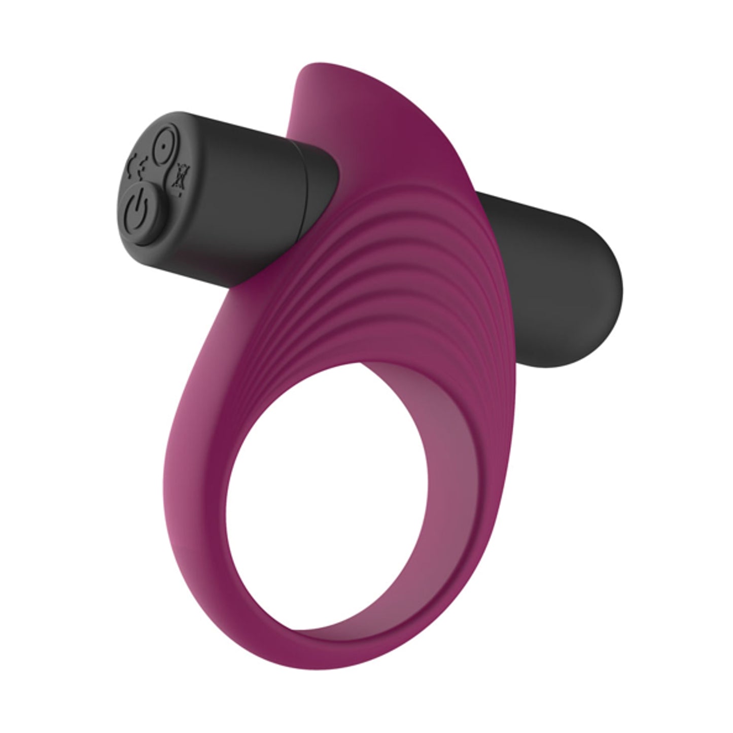 Side angle showing textured silicone and control buttons