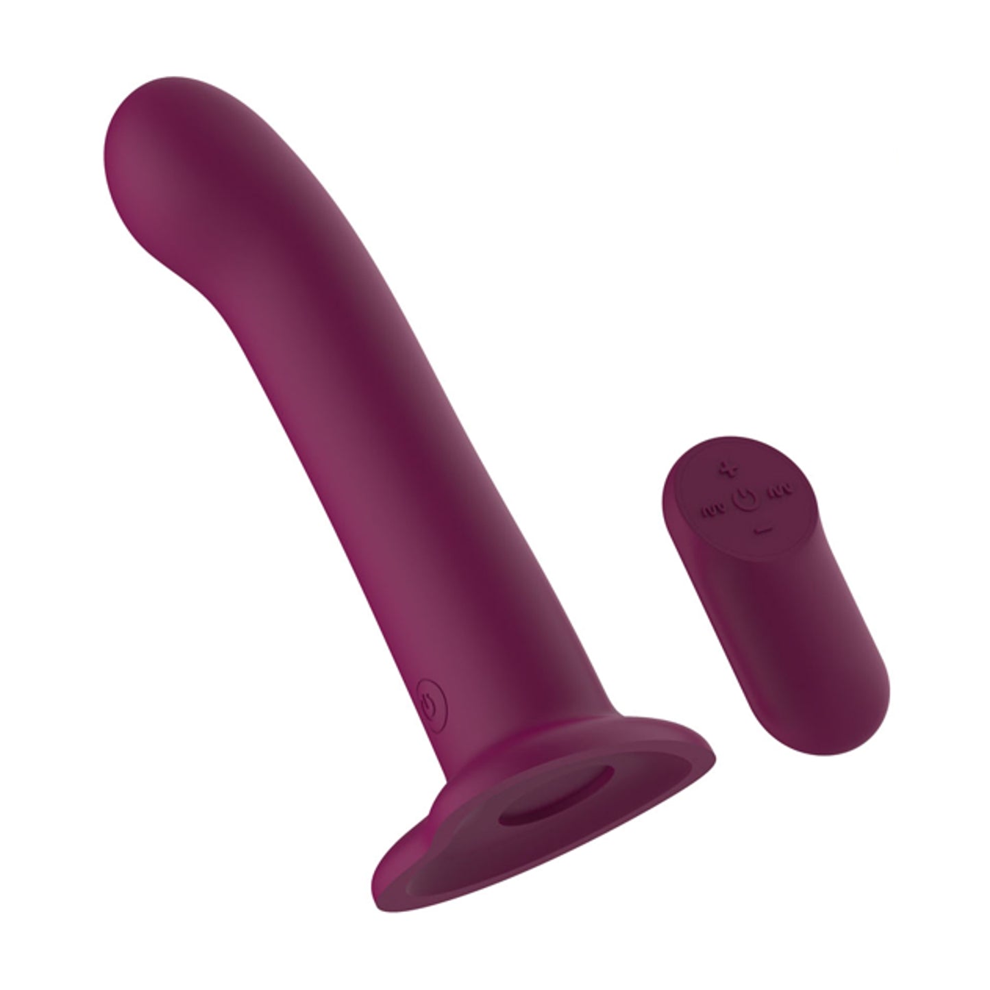 Curved purple G-Spot dildo with rechargeable remote