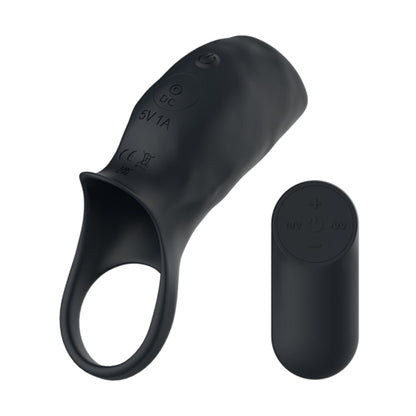 Black vibrating sleeve with wireless remote control