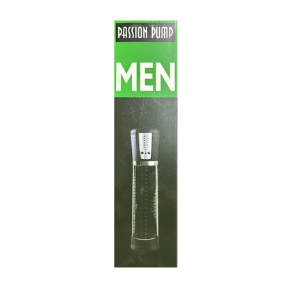 Passion Pump Mens Rechargeable Penis Pump Black in retail packaging