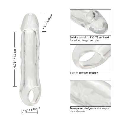 Size and measurement diagram for extension sleeve