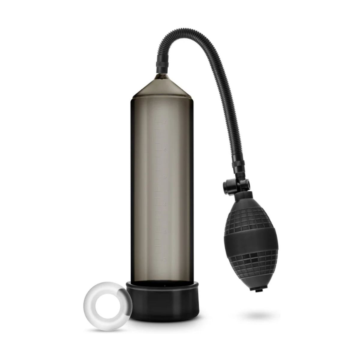 Black penis pump with included cock ring