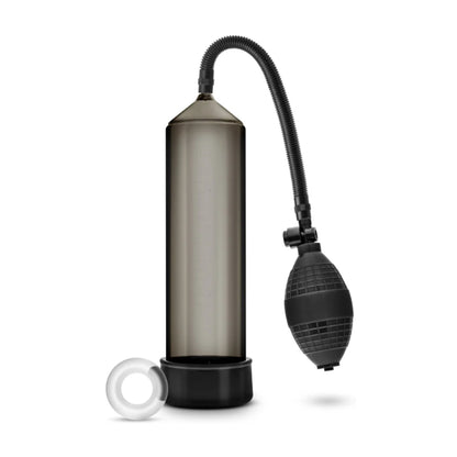 Black penis pump with included cock ring