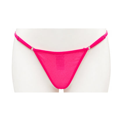 Poison Rose Micro Mesh Adjustable T-String Hot Pink front view