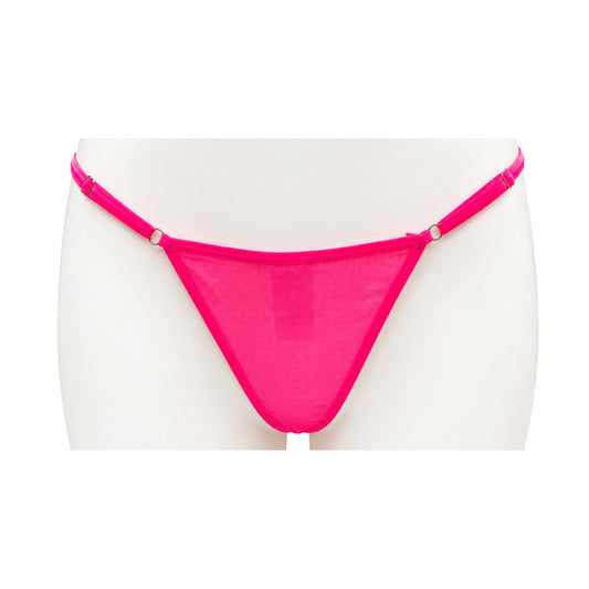 Poison Rose Micro Mesh Adjustable T-String Hot Pink front view