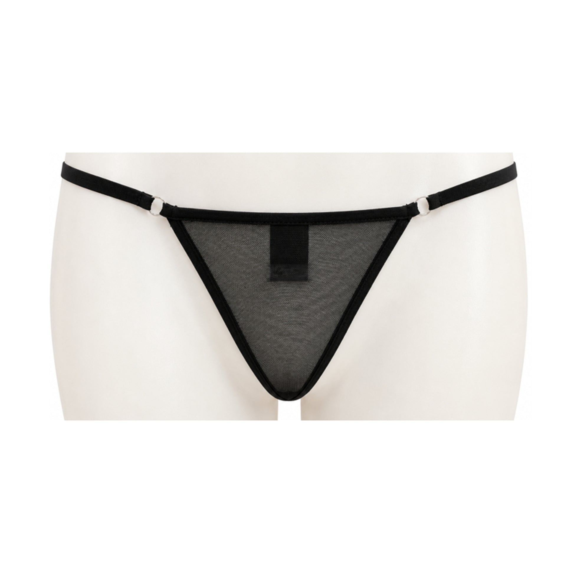 Poison Rose Micro Mesh T-String Black front view