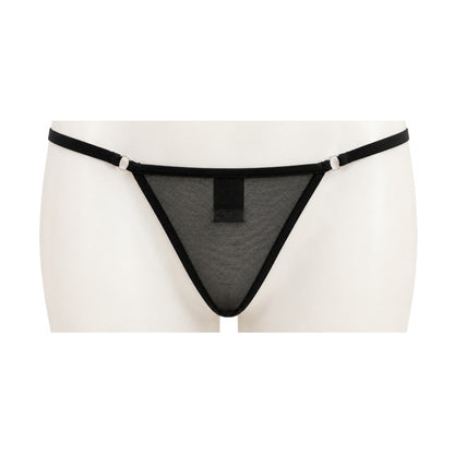 Poison Rose Micro Mesh T-String Black front view