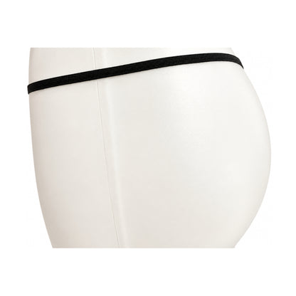Black stretch waistband side detail close-up