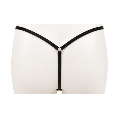 Black T-string rear view with minimal strap design