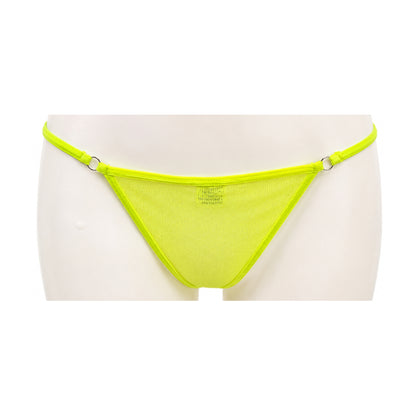 Poison Rose Micro Mesh T-String Fluro Yellow front view