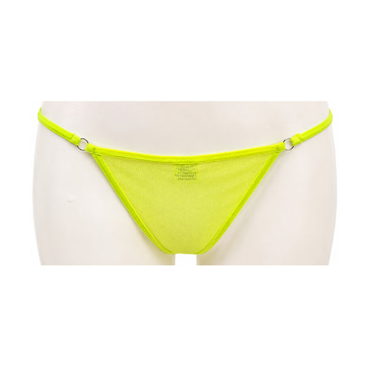 Poison Rose Micro Mesh T-String Fluro Yellow front view