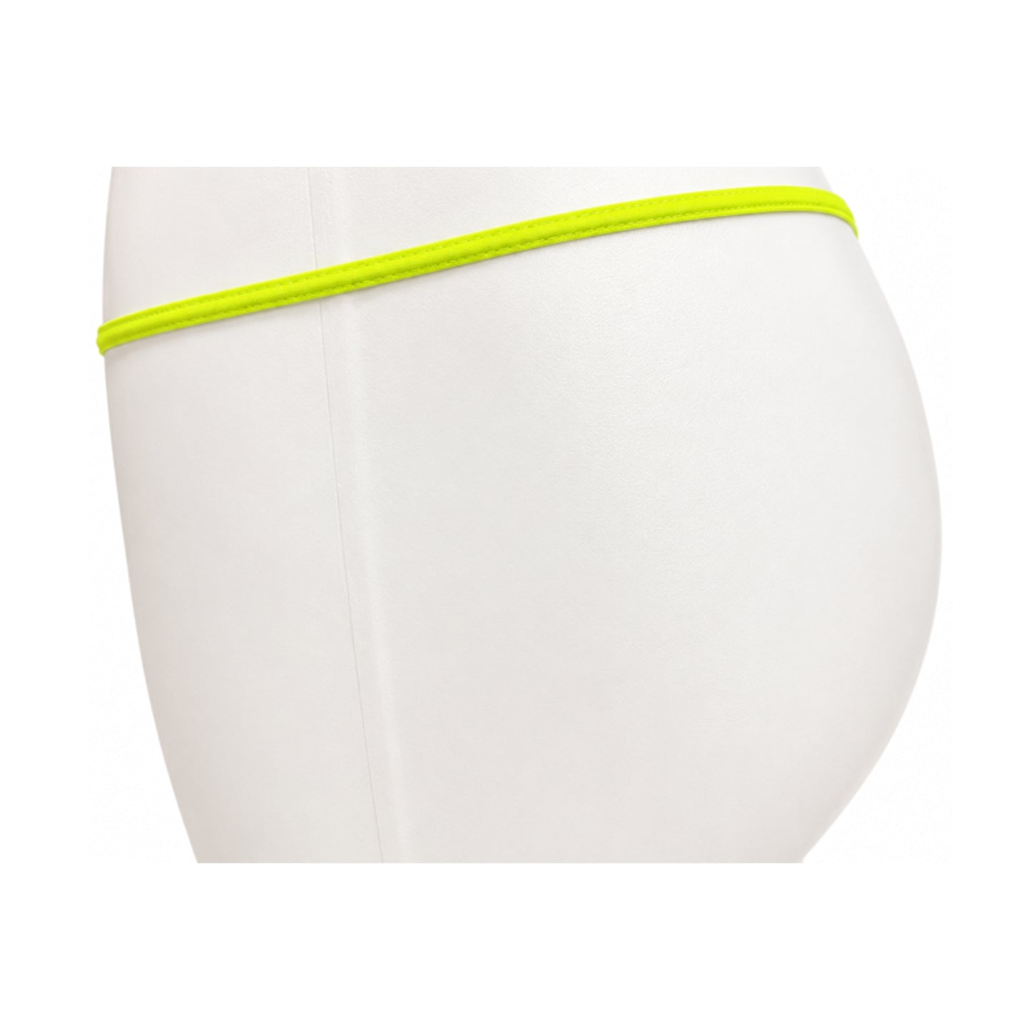 Fluro yellow stretch waistband side detail close-up